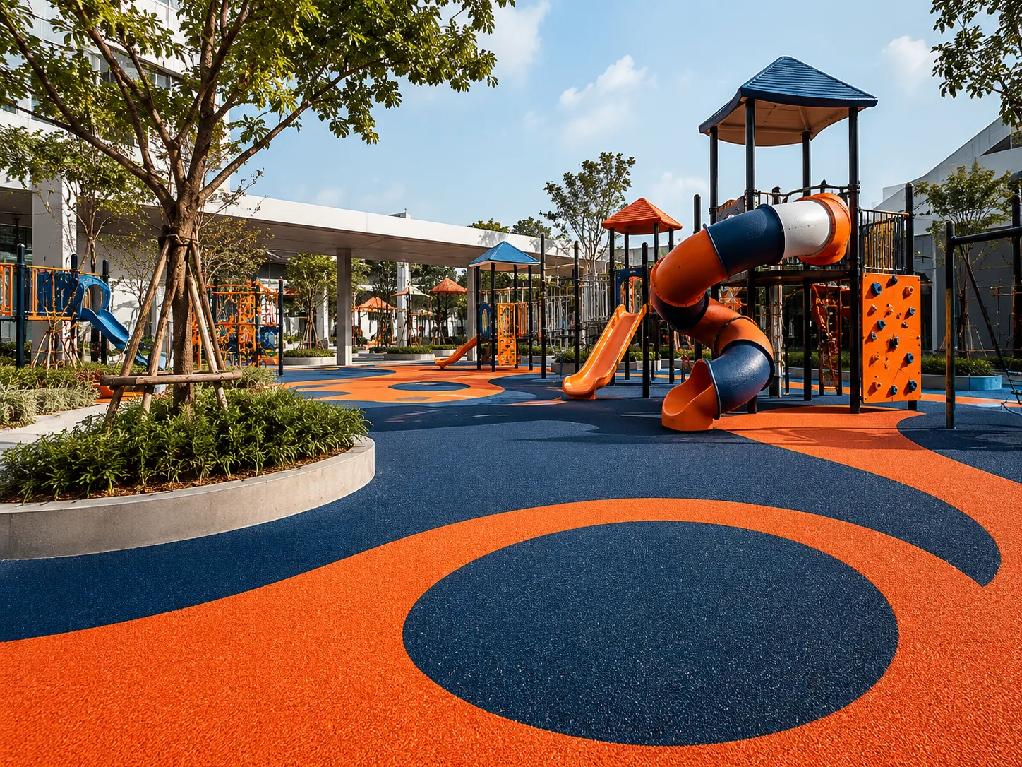รับปูพื้นยางสนามเด็กเล่น EPDM